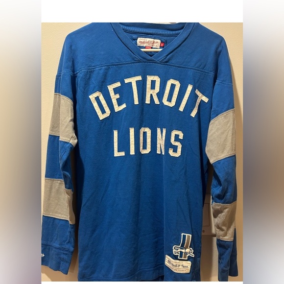 DETROIT NFL LIONS AUTHENTIC THICK WARM SWEATER MITCHELL&NESS 1953 LOGO MEDIUM - Picture 2 of 12